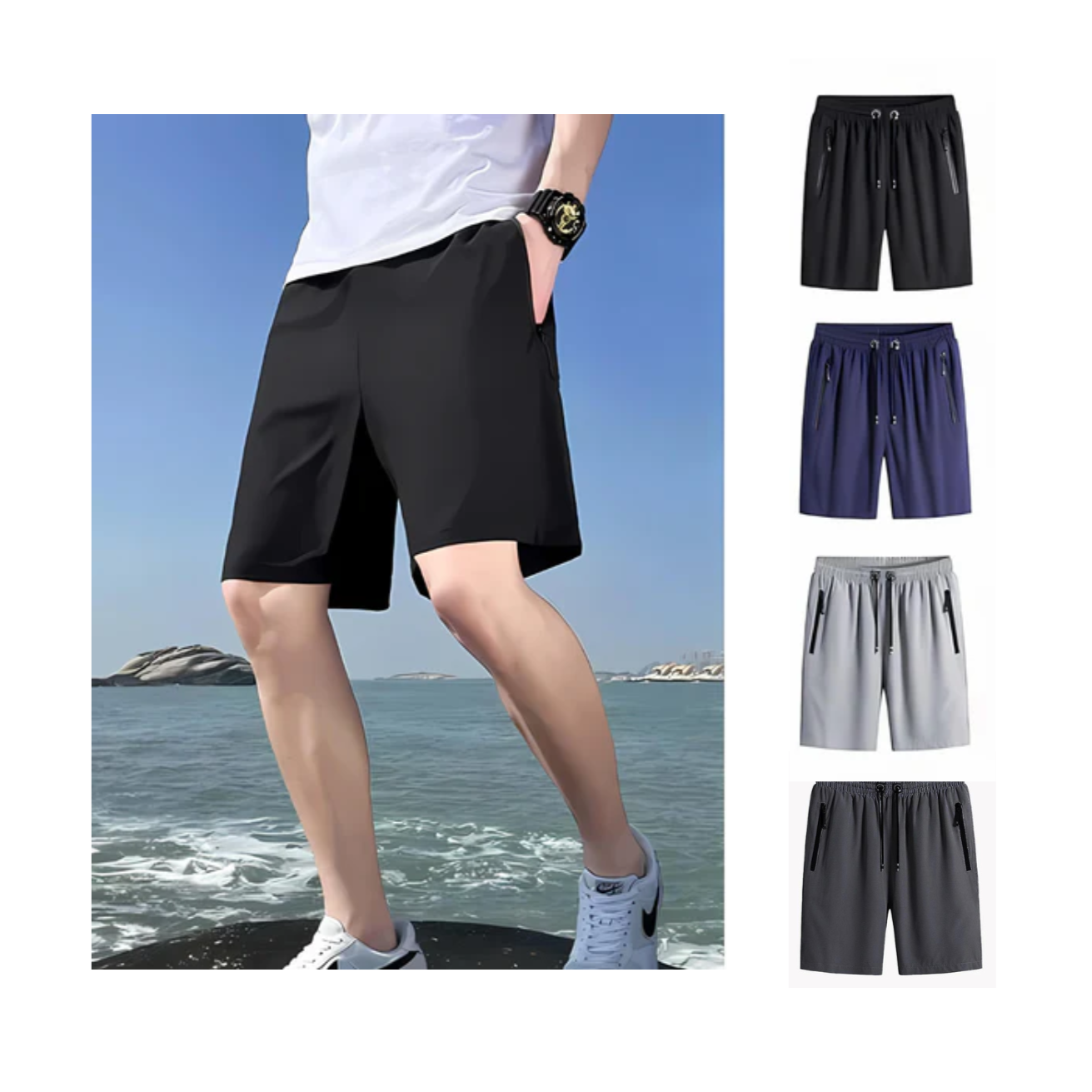 Combo of 4 Premium Men’s Stretch Cotton Shorts